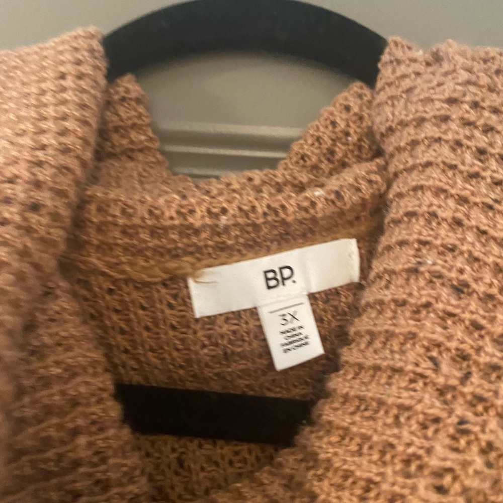 BP. cowl neck camel turtleneck sweater